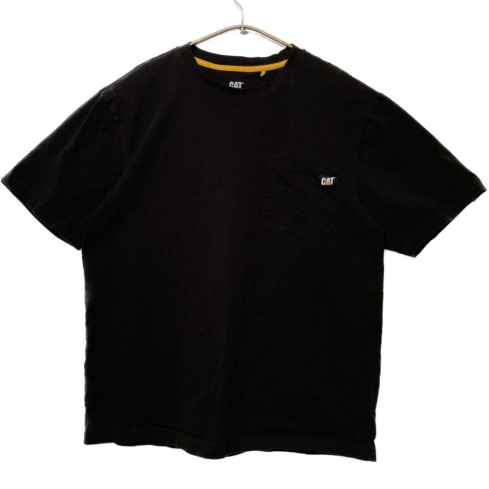 CAT Pocket T-Shirt Men XL Black Essential Crewneck Workwear Gorpcore